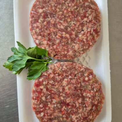 Premium beef steak burgers